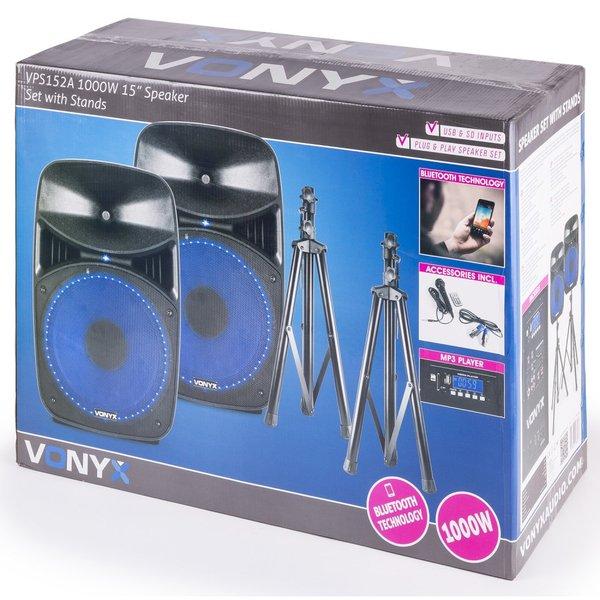Vonyx  VPS152A haut-parleur Noir Avec fil &sans fil 500 W 