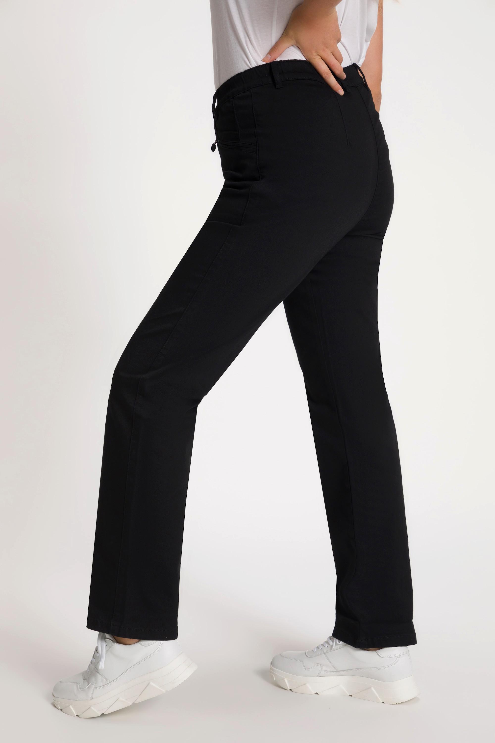 Ulla Popken  Pantalon Mony, collection Basic. Teinture grand teint longue durée. Coupe carotte 