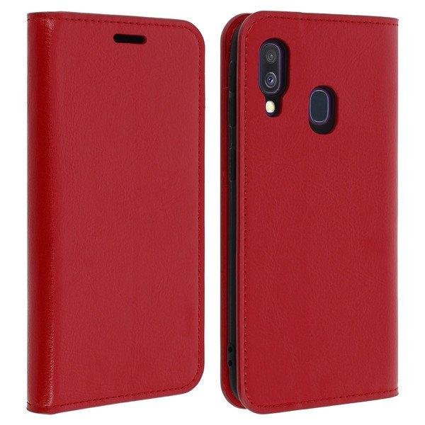 Image of Cover Echtleder Galaxy A40 Rot
