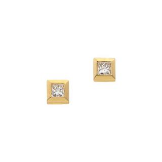 MUAU Schmuck  Clous d'oreilles or jaune 750 diamant 0,075ct. 4mm 