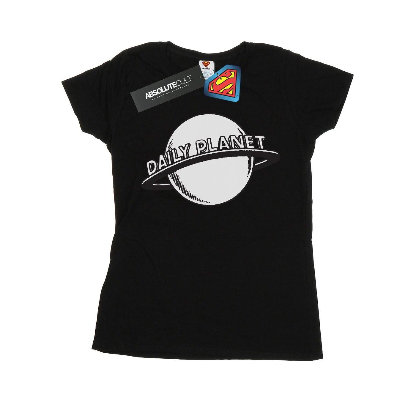 Image of Superman Daily Planet Tshirt Damen Schwarz L