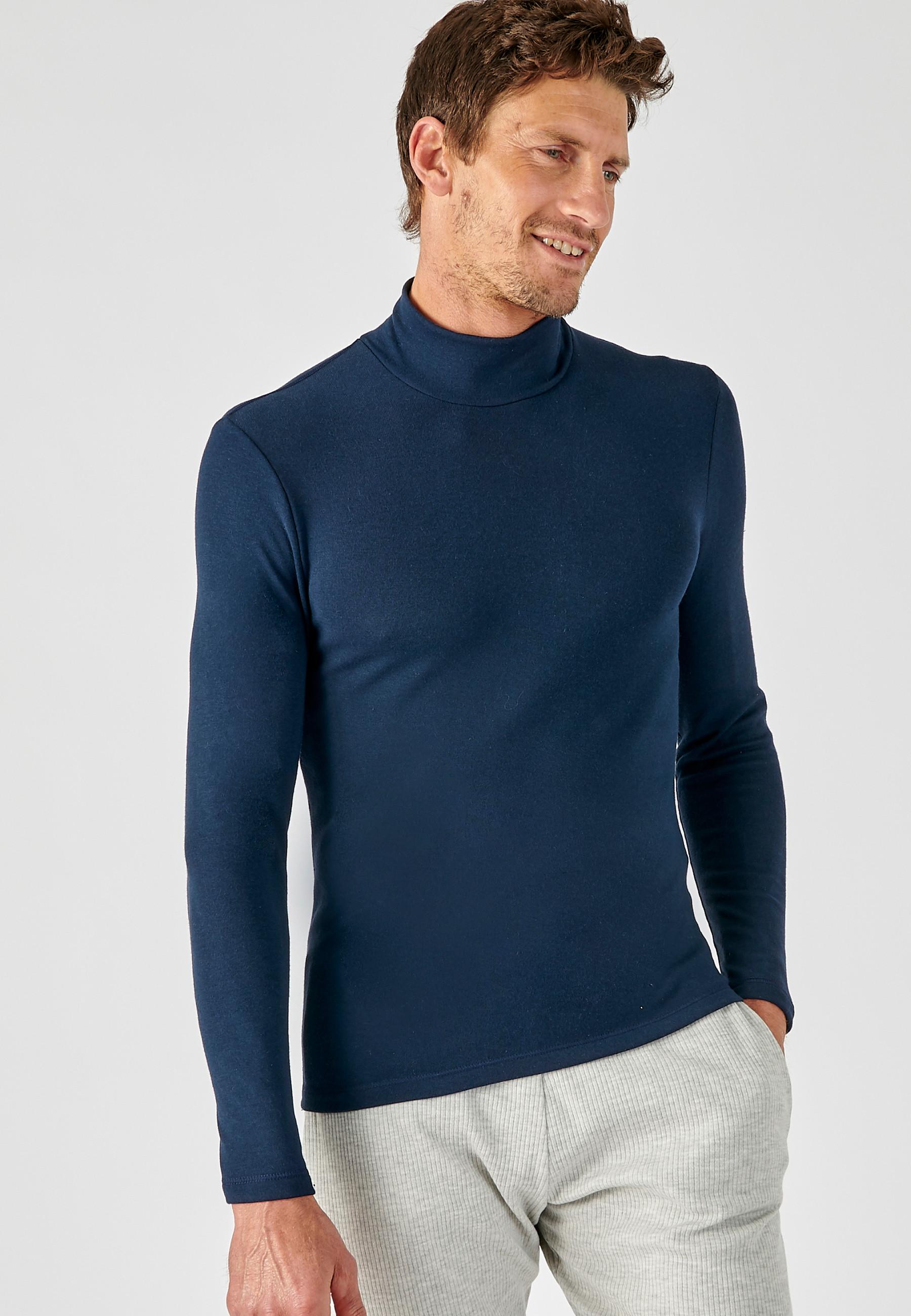 Image of Langärmeliges Shirt Mit Stehkragen, Wärmegrad Intense 4. Herren Blau L