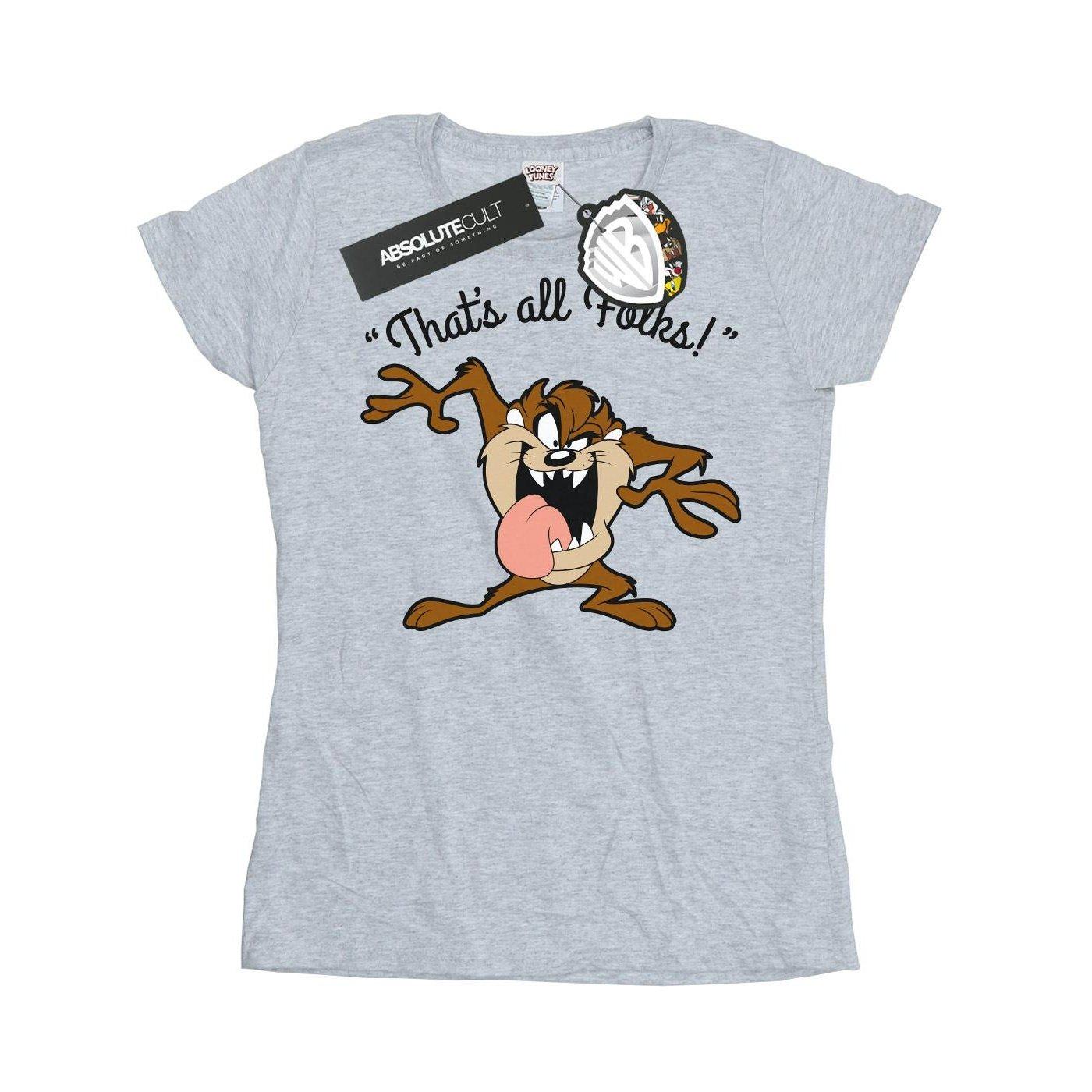 Image of That's All Folks Tshirt Damen Grau S