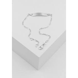 MUAU Schmuck  Bébé Bracelet Figaro Weissgold 750, 14cm Gravurplatte 1.8cm 