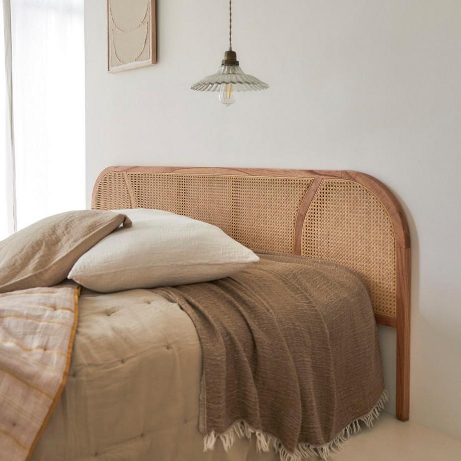 Tikamoon Tête de lit en mindi massif et cannage 200 cm Billie  