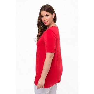 Ulla Popken  T-Shirt, Zierschleife, Rundhals, Halbarm, Lyocell 