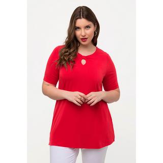 Ulla Popken  T-Shirt, Zierschleife, Rundhals, Halbarm, Lyocell 