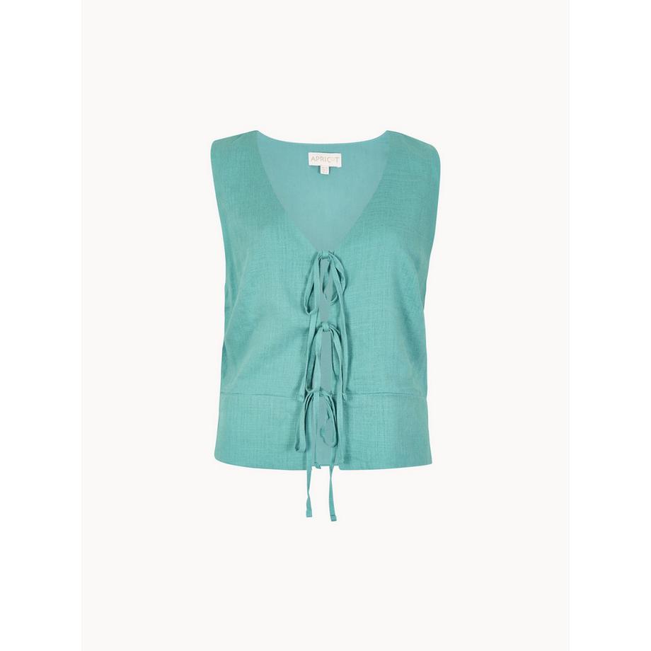 APRICOT Gilet in lino con nodo frontale  