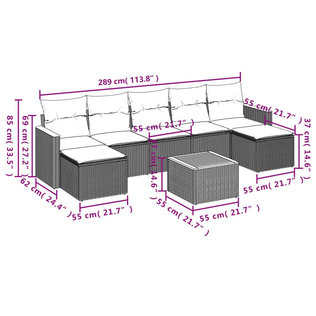 VidaXL set divano da giardino Polirattan  