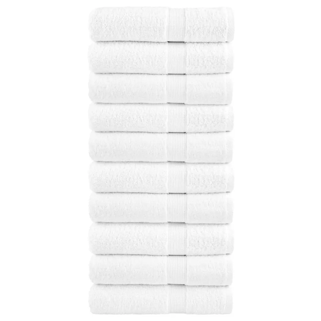 VidaXL - Serviette de douche coton, 70x140 cm, Blanc