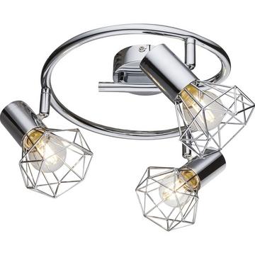 Plafonnier chrome 3xE14 25x25