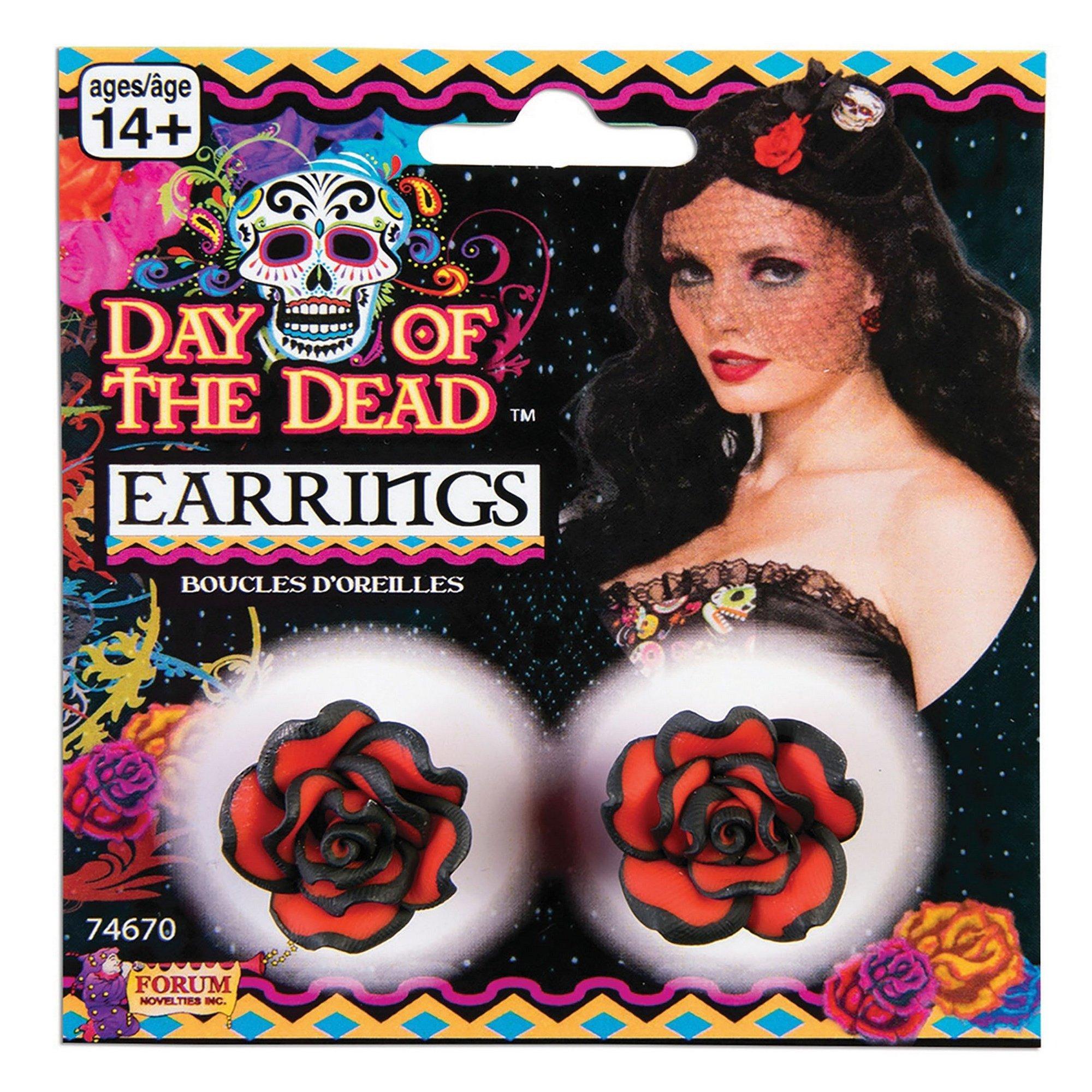 Bristol Novelty  Day Of The Dead Rose Ohrringe (1 Paar) 