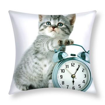 Set 2 copricuscini Kitten Clock Design