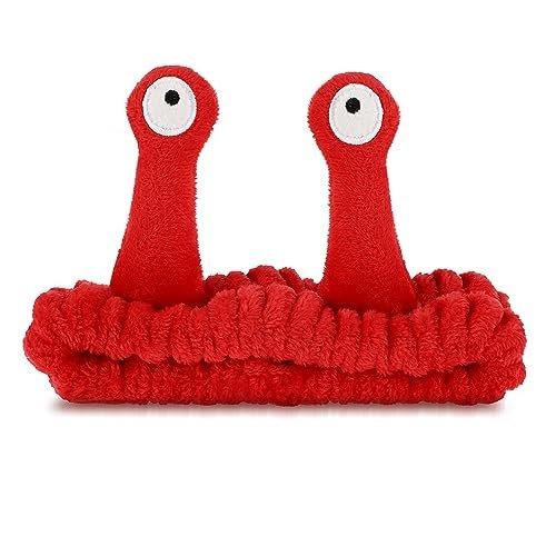 Image of Gesicht Waschen Stirnband Palme Und Schnecke Spa Haarbänder Make Up Damen Red ONE SIZE