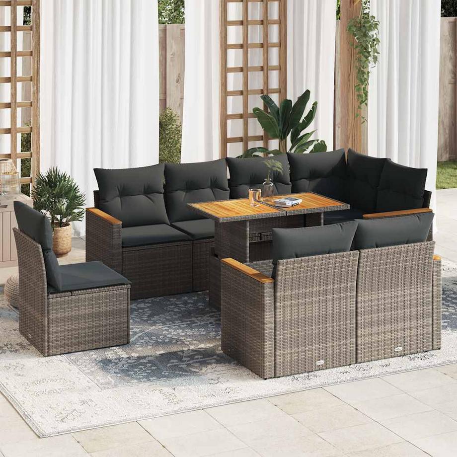 VidaXL Ensemble de canapés de jardin rotin synthétique  