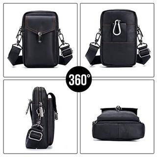 Only-bags.store Vintage Leder Gürteltasche Kleine Umhängetasche Retro Stil  