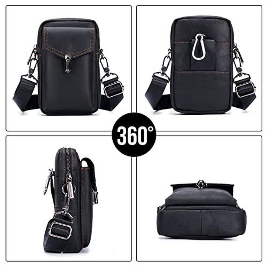 Only-bags.store Borsa a Tracolla Piccola Borsa a Cintura in Pelle Vintage Stile Retrò  