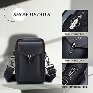 Only-bags.store Vintage Leder Gürteltasche Kleine Umhängetasche Retro Stil  