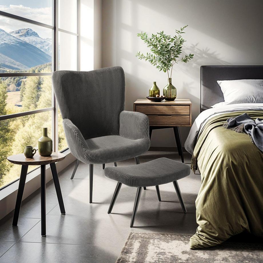Tectake Fauteuil HYGGE rembourré  