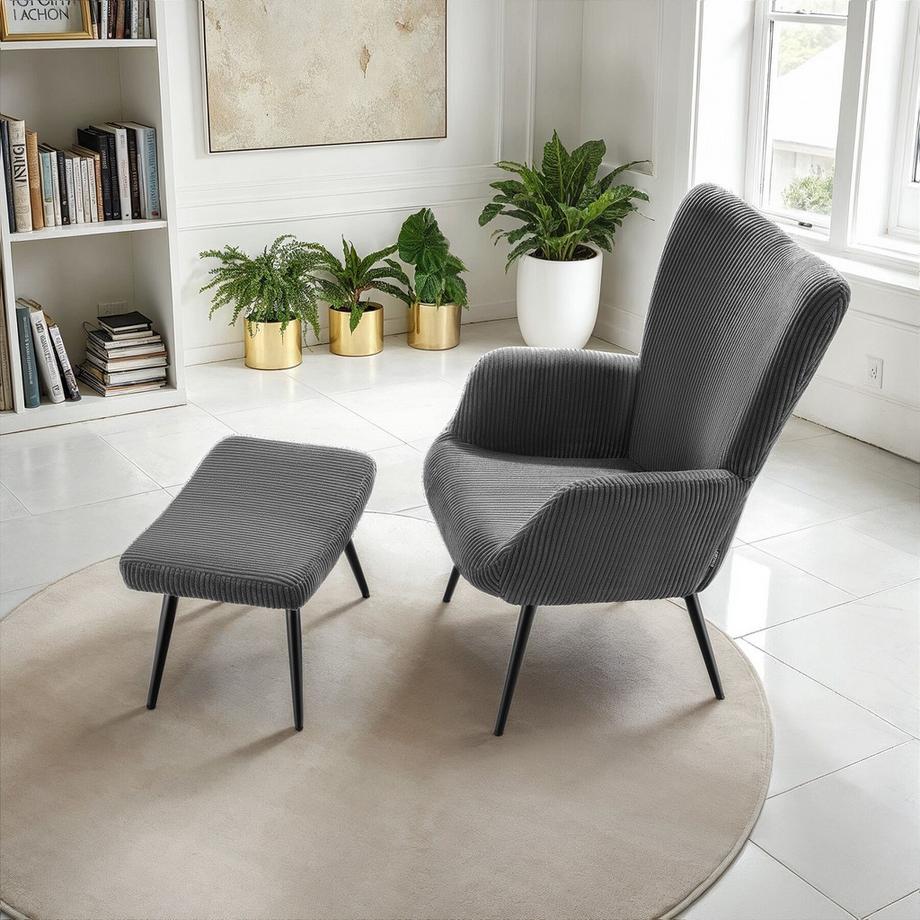 Tectake Fauteuil HYGGE rembourré  