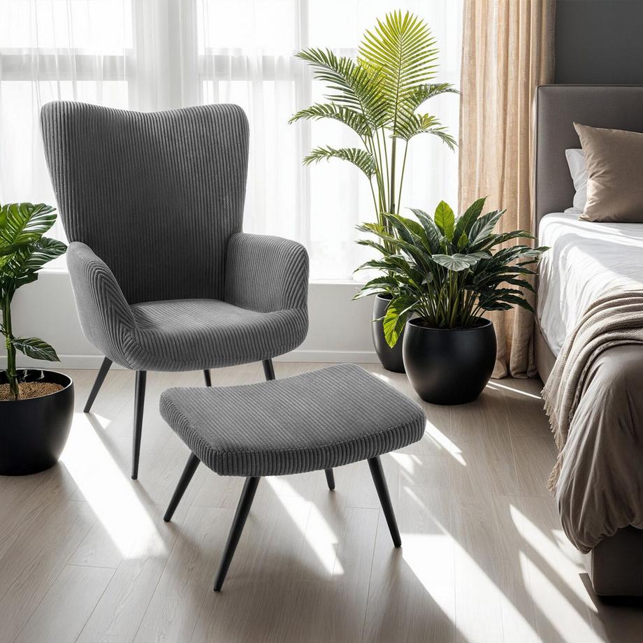 Tectake Fauteuil HYGGE rembourré  
