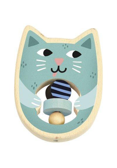 Image of Michelle Carlslund, Rassel Katze Holz Türkisblau