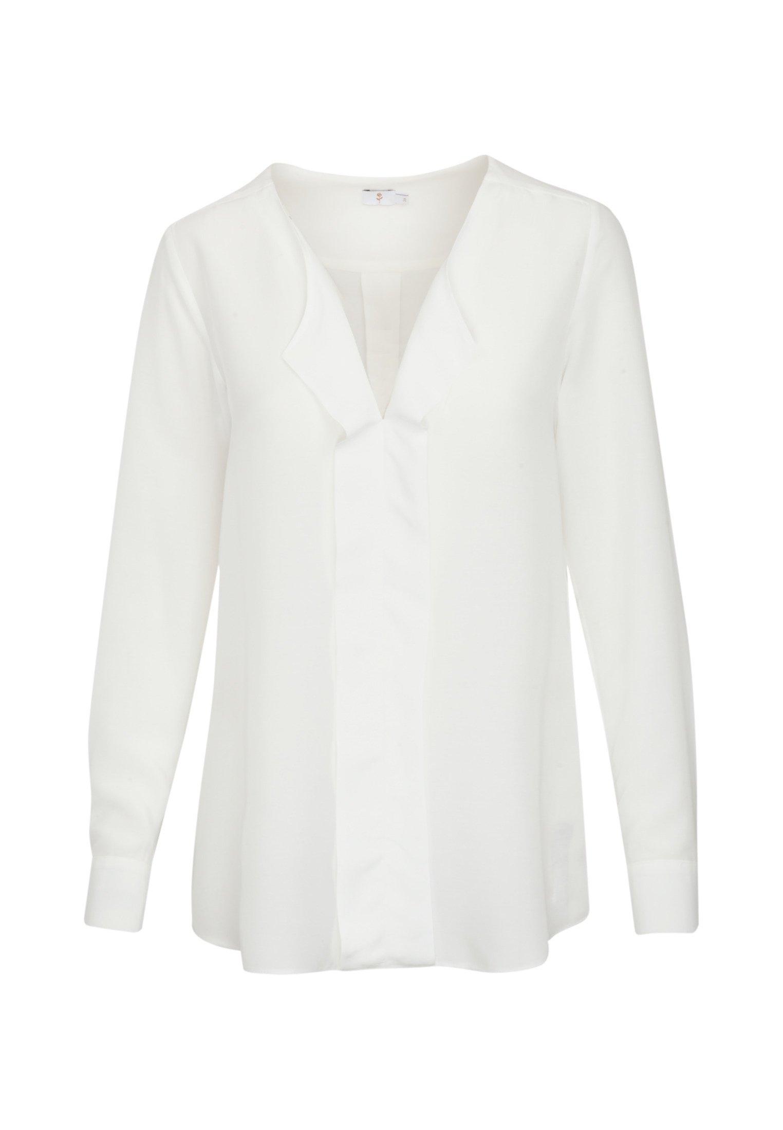 Image of Schlupfbluse Uni Langarm V-neck Damen Beige 40