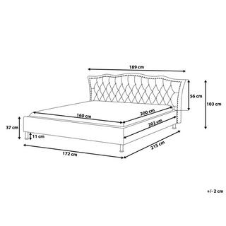 Beliani Bett mit Lattenrost aus Samtstoff Glamourös METZ  