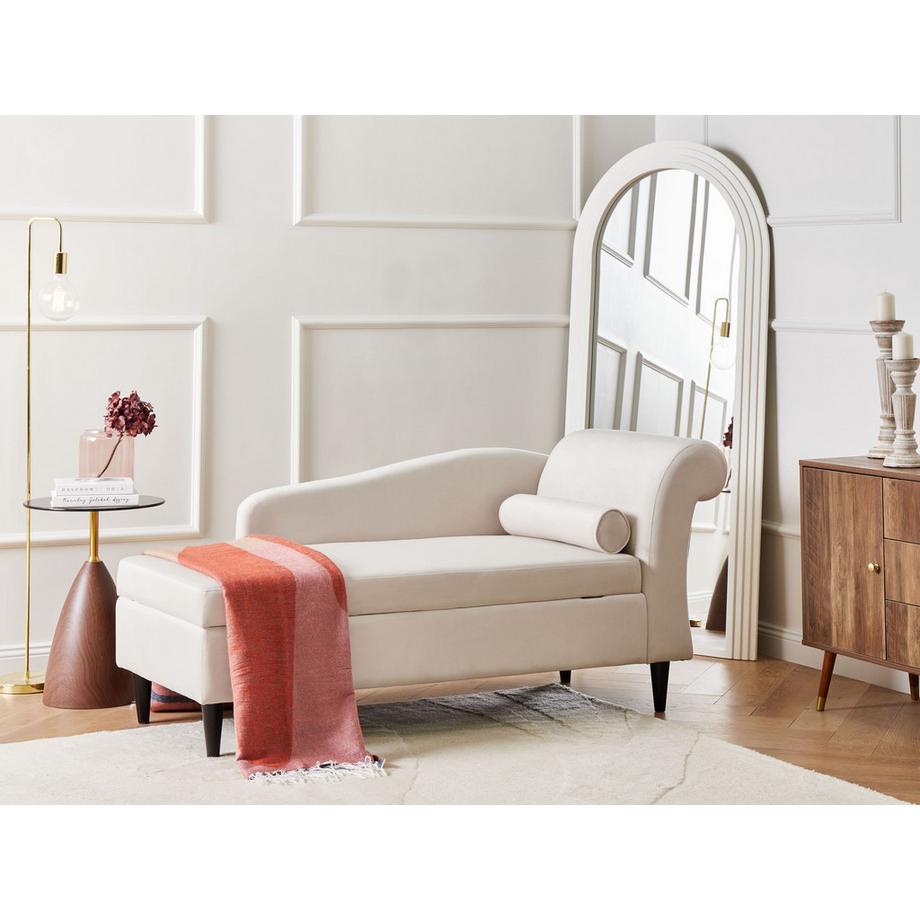 Beliani Chaise longue côté droit en Velours Glamour LUIRO  