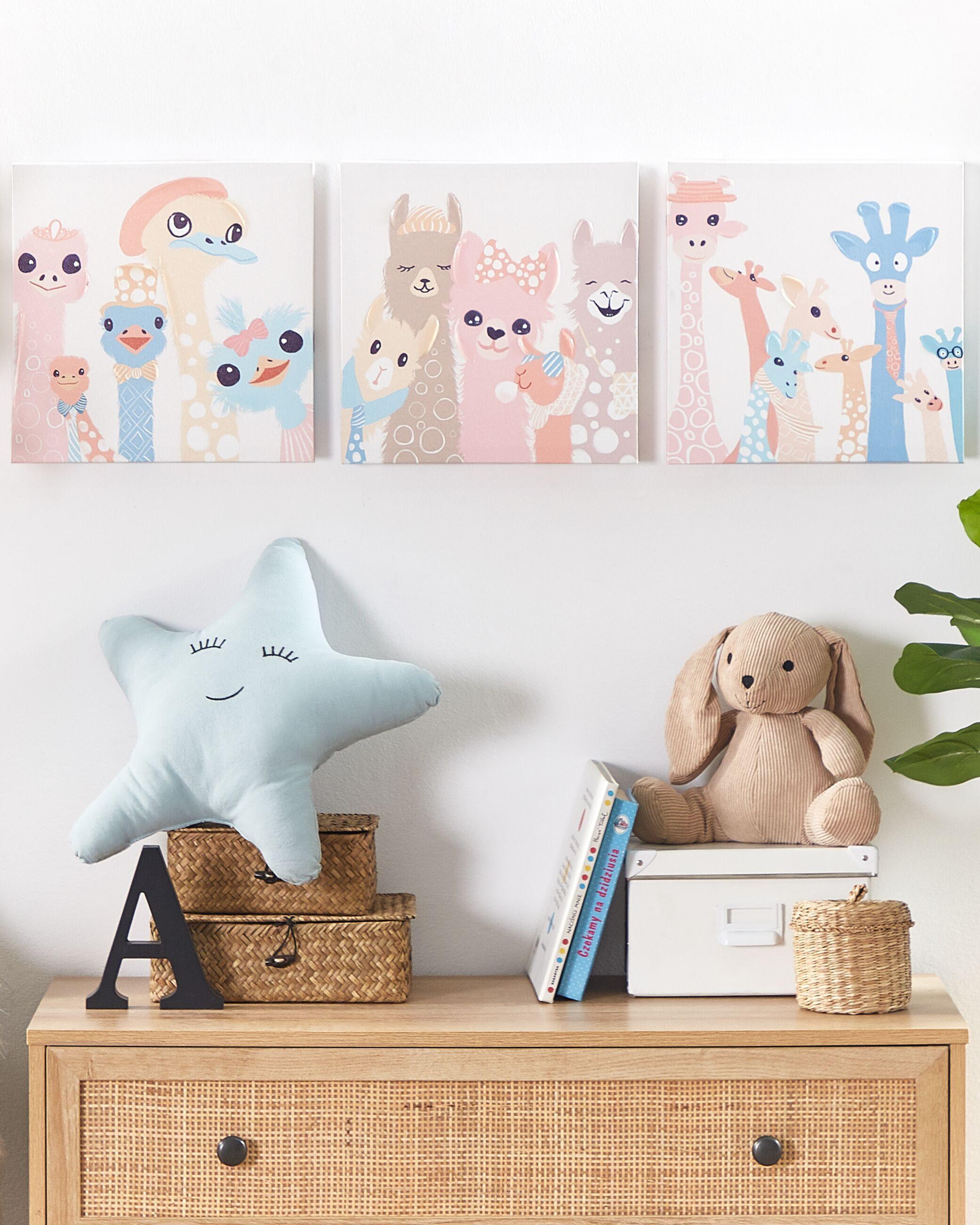 Beliani Lot de 3 toiles en Tissu Moderne TILLIA  