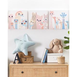 Beliani Lot de 3 toiles en Tissu Moderne TILLIA  