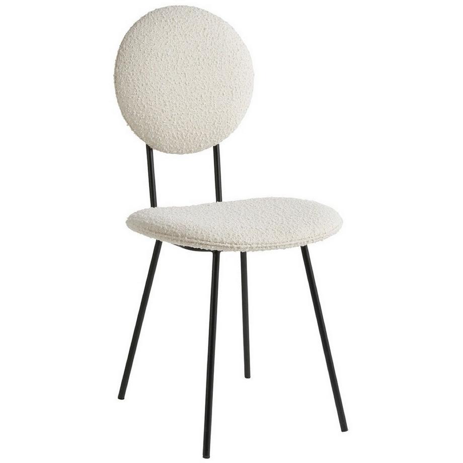 Blanc d'Ivoire Sedia da pranzo Colette Bouclé crema  