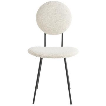 Sedia da pranzo Colette Bouclé crema