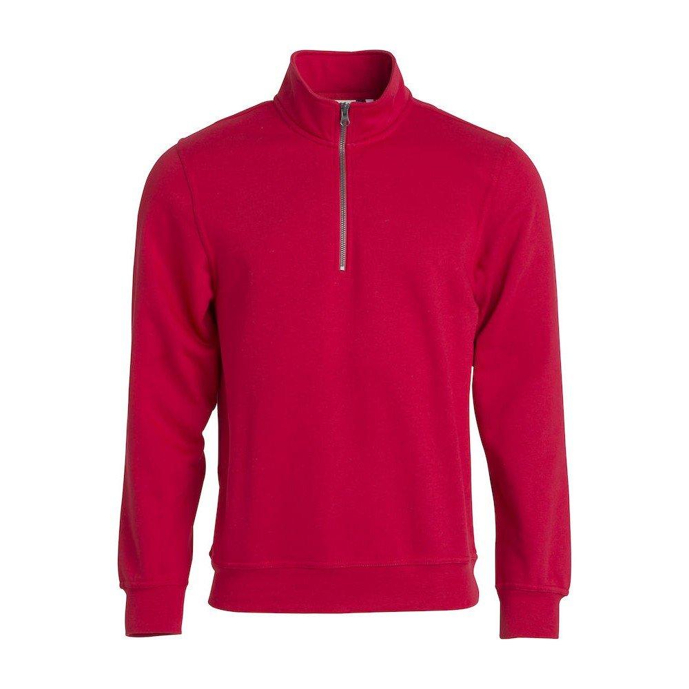Image of Basic Sweatshirt Mit Halbem Reißverschluss Damen Rot Bunt M