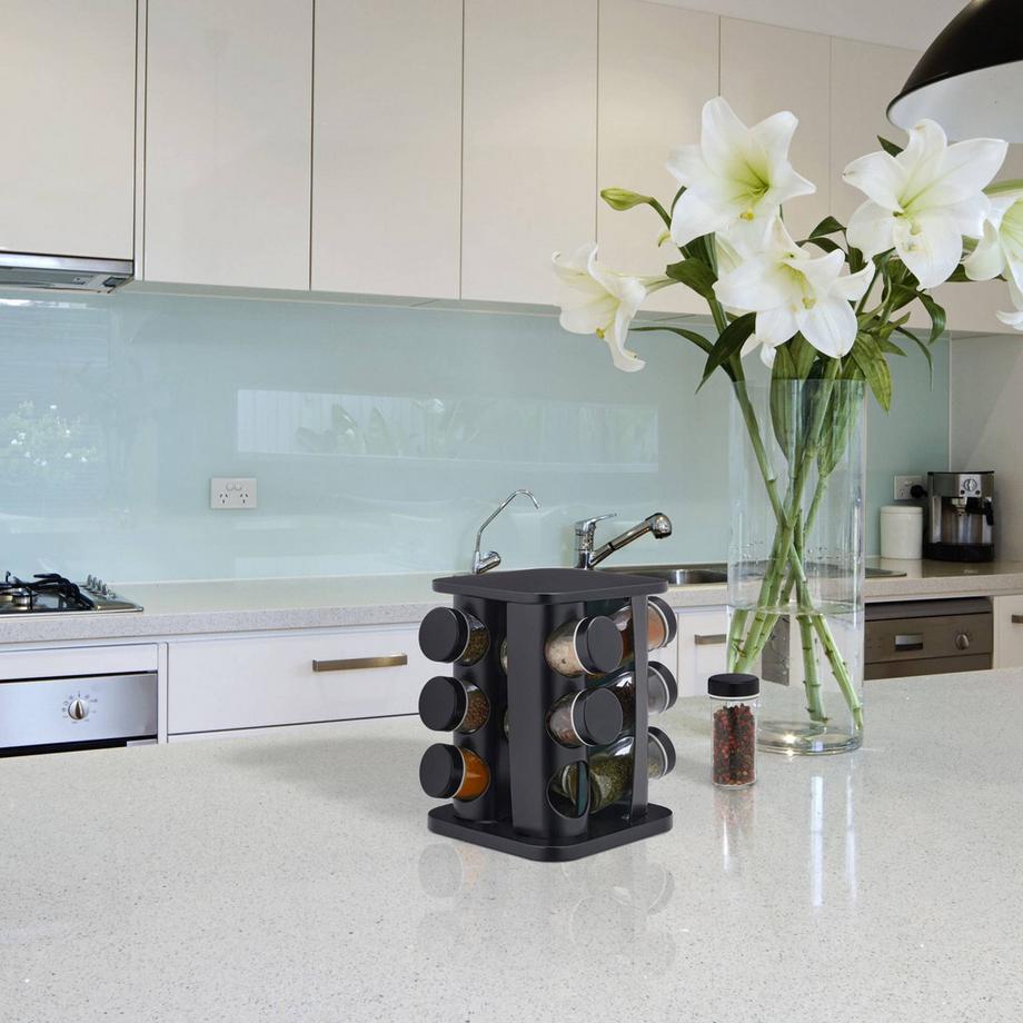 B2X  Étagère à épices avec 12 pots à épices 