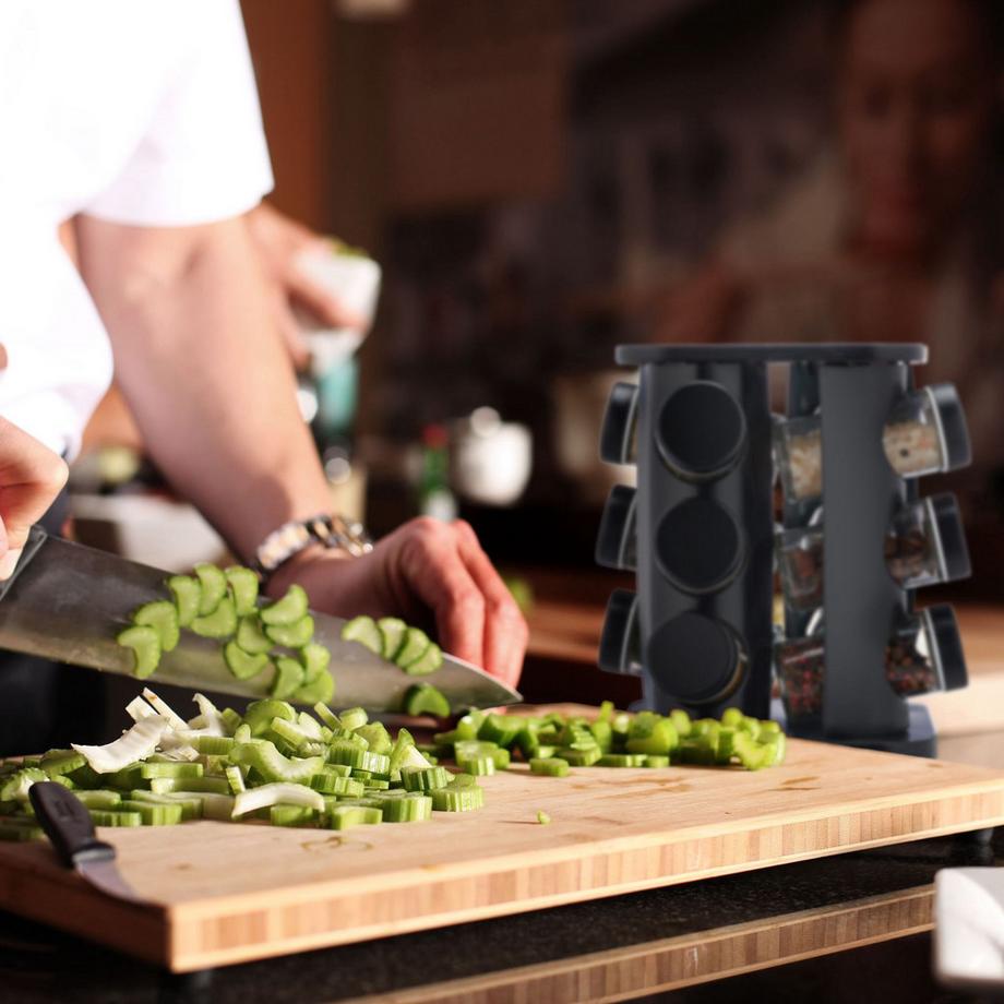 B2X  Étagère à épices avec 12 pots à épices 