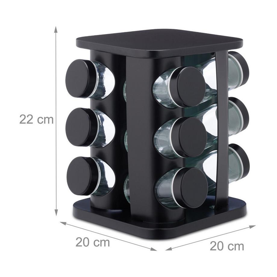 B2X  Étagère à épices avec 12 pots à épices 