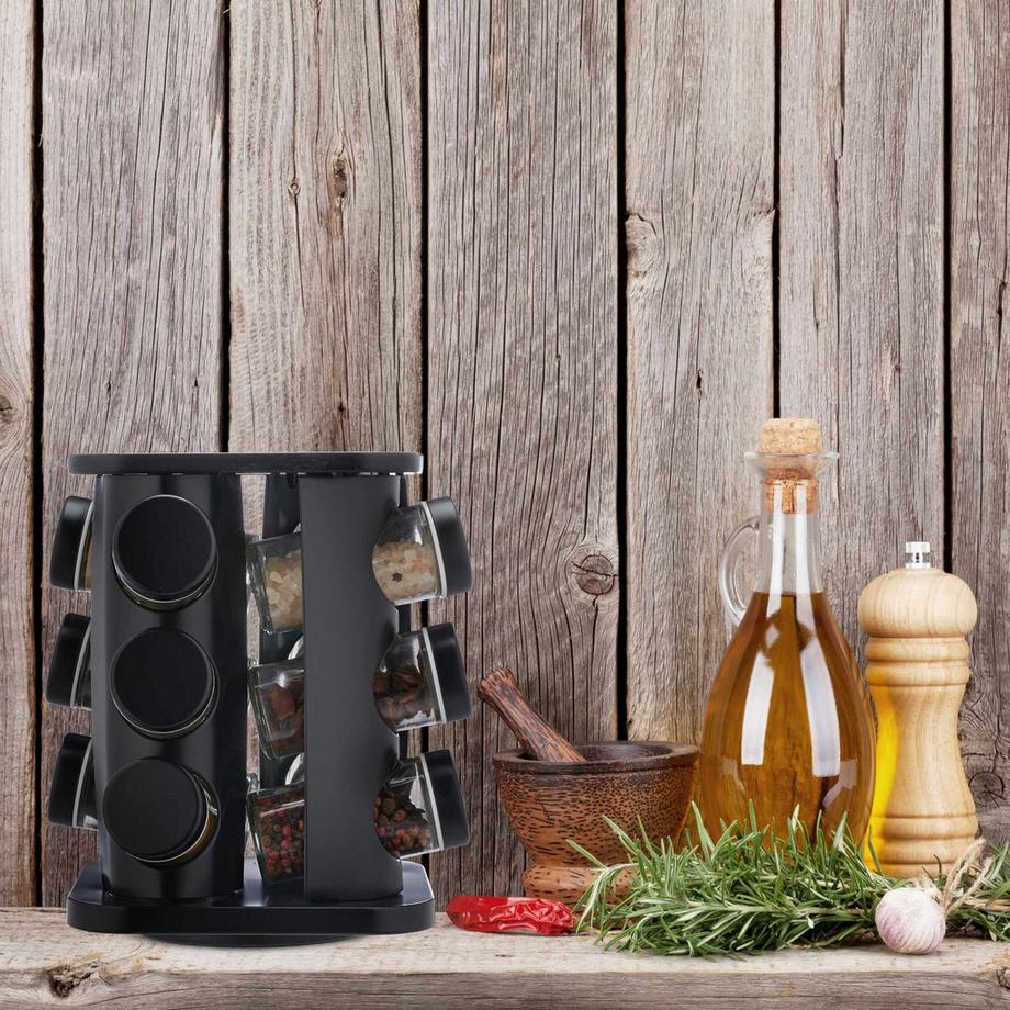 B2X  Étagère à épices avec 12 pots à épices 