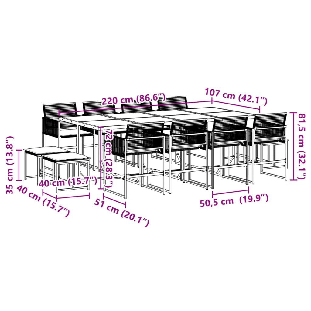 VidaXL set da pranzo da giardino Polirattan  