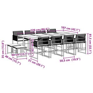 VidaXL set da pranzo da giardino Polirattan  