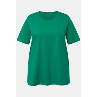 Ulla Popken  T-shirt dal taglio svasato con scollo a girocollo e mezze maniche 