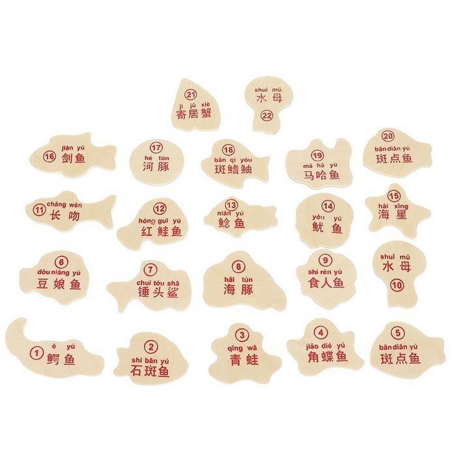 Gameloot  Giochi di pesce in legno - magneti - giocattolo per bambini 