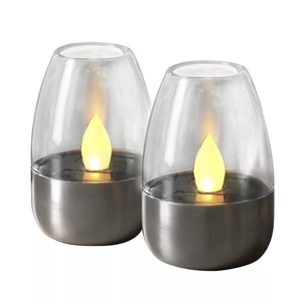 FS-STAR – Solar Tischlampe Edelstahl, One Size