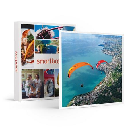 Smartbox  Vol au-dessus du lac Léman en parapente biplace durant 20 minutes - Coffret Cadeau 