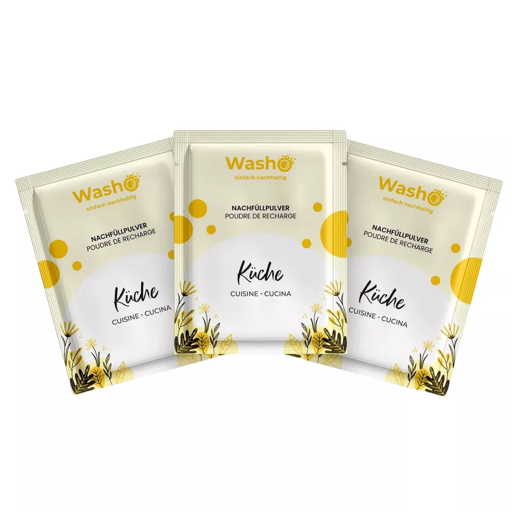 Washo – Küchenreiniger Pulver Set, One Size, Gelb