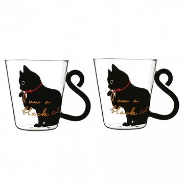 TASSES 300 ML DECOR CHAT - LOT DE 2