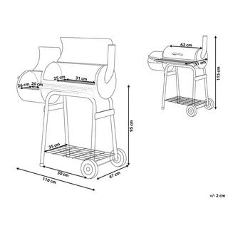 Beliani Holzkohlegrill aus Stahl SATAH  