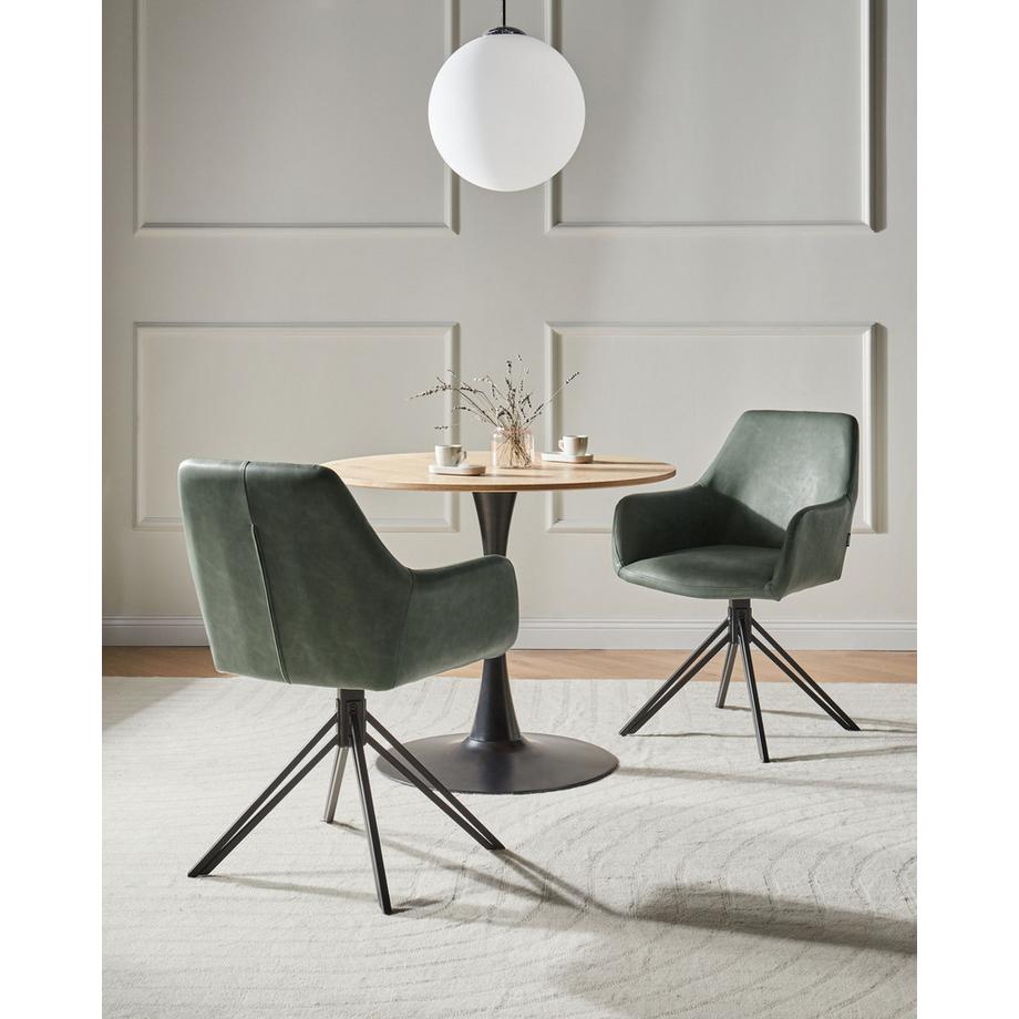 Beliani Set di 2 sedie da pranzo en Pelle sintetica Moderno SANSARC  