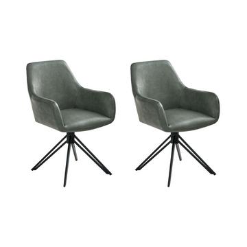 Lot de 2 chaises de salle à manger en Cuir PU Moderne SANSARC