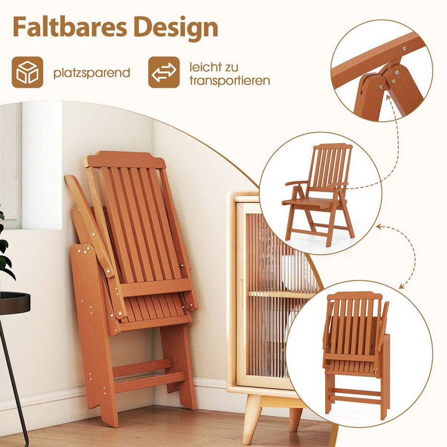 Northix Chaise pliante d'extérieur, capacité de charge de 150 kg  